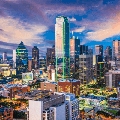 Dallas skyline square tile